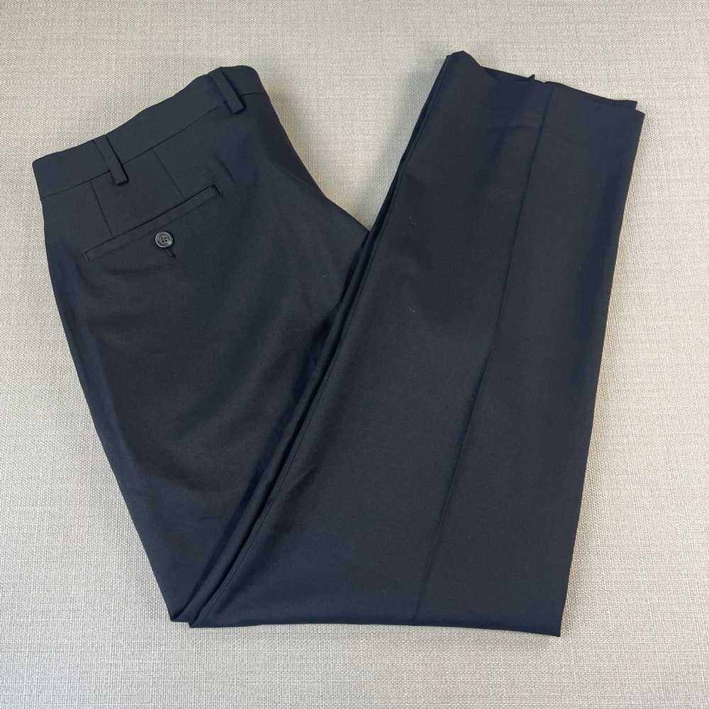 Lauren Ralph Lauren Dress Pants Mens 38x30 Black Flat Front Stretch Trousers